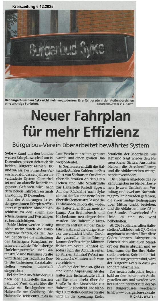 2025 12 06 Neuer Fahrplan Kreiszeitung